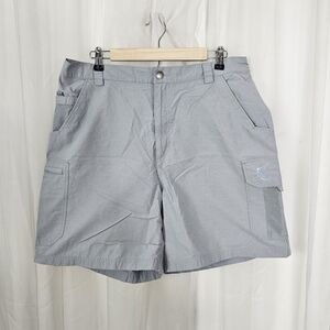 Reel Legends Men's Performance Quick Dry Cargo Shorts Light Gray Size Large